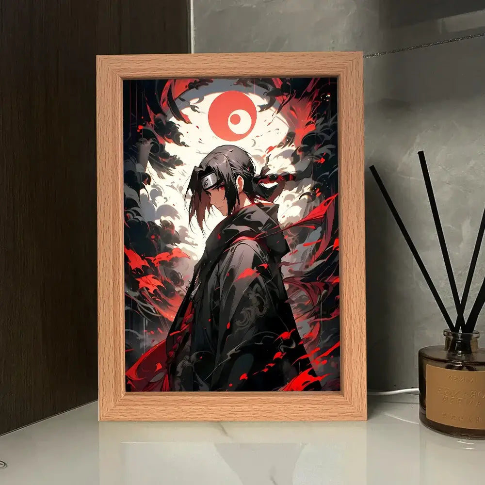 Naruto Sasuke LED Light Painting Frame – Moon Night Light