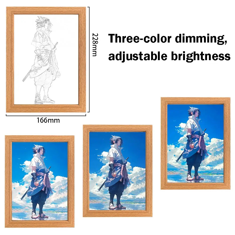 Naruto Sasuke LED Light Painting Frame – Moon Night Light