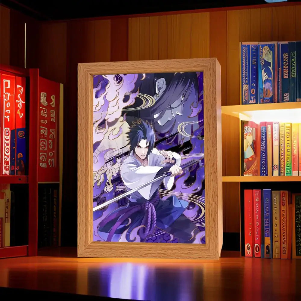 Naruto Sasuke LED Light Painting Frame – Moon Night Light