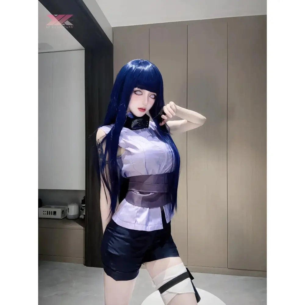 Naruto Shippuden Hinata Hyuga Cosplay Set – Shirt Pants Belt