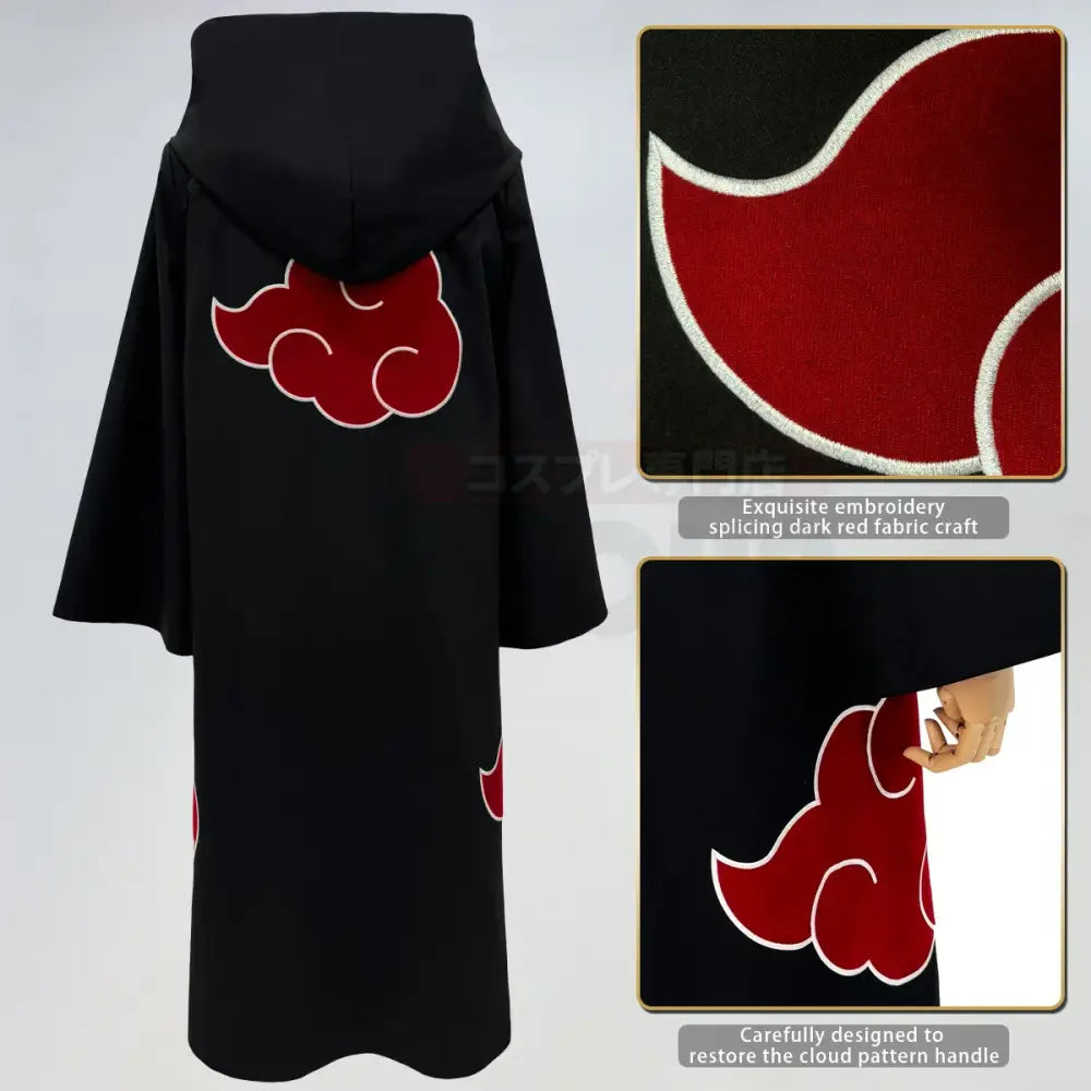 Naruto Uchiha Sasuke Cosplay Cloak – Hawk Team Embroidery