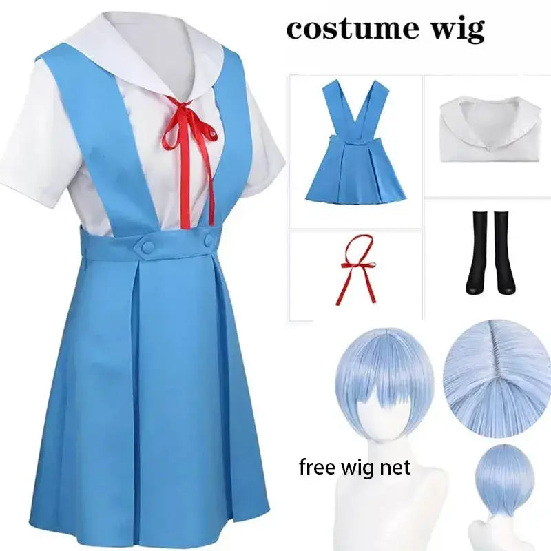 Neon Genesis Evangelion Ayanami Rei Cosplay Dress – With Socks