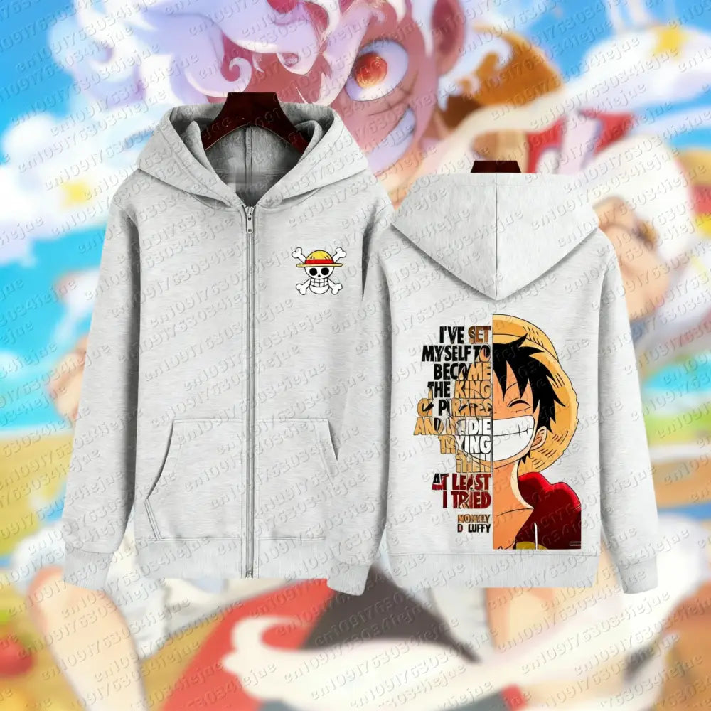 One Piece Luffy Zip Hoodie – Graphic Streetwear