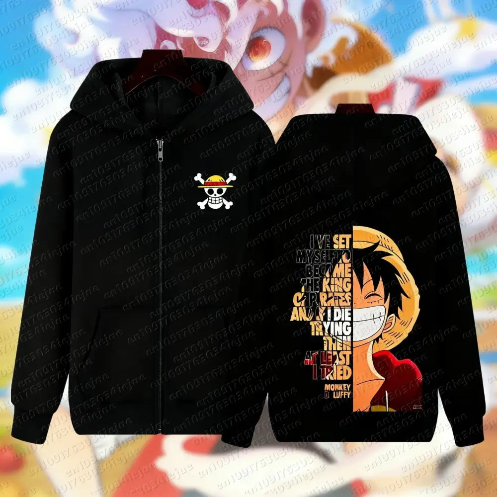 One Piece Luffy Zip Hoodie – Graphic Streetwear