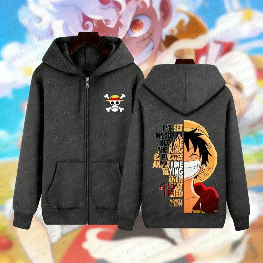 One Piece Luffy Zip Hoodie – Graphic Streetwear