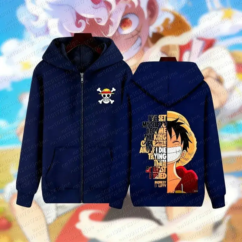 One Piece Luffy Zip Hoodie – Graphic Streetwear