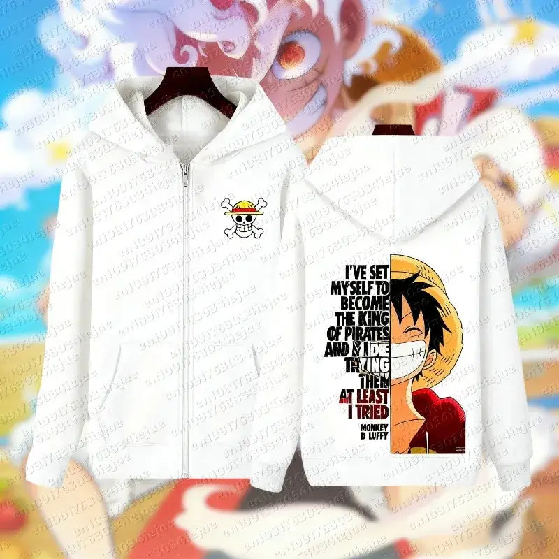 One Piece Luffy Zip Hoodie – Graphic Streetwear