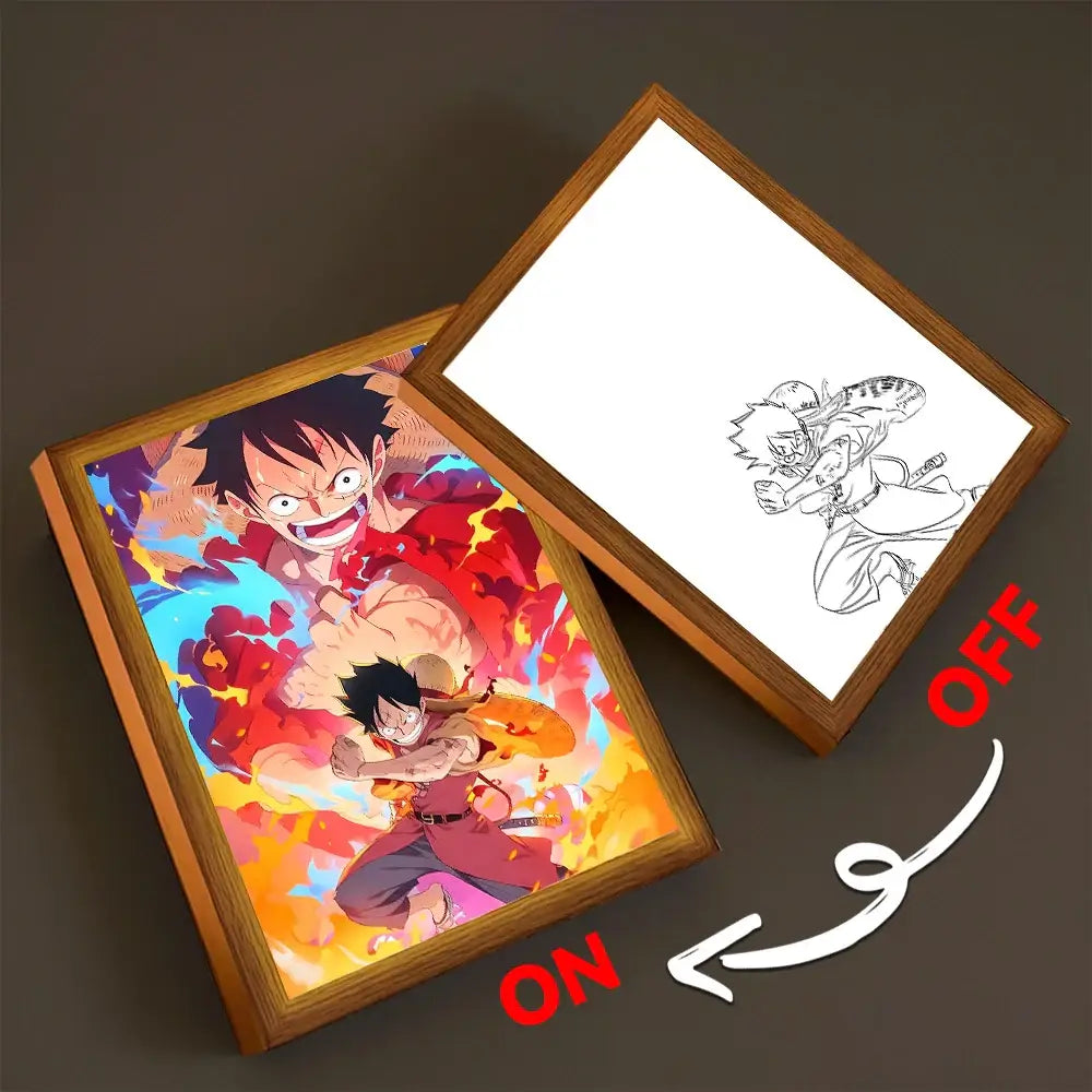 One Piece Luffy Zoro LED Light Painting – Moon Lamp