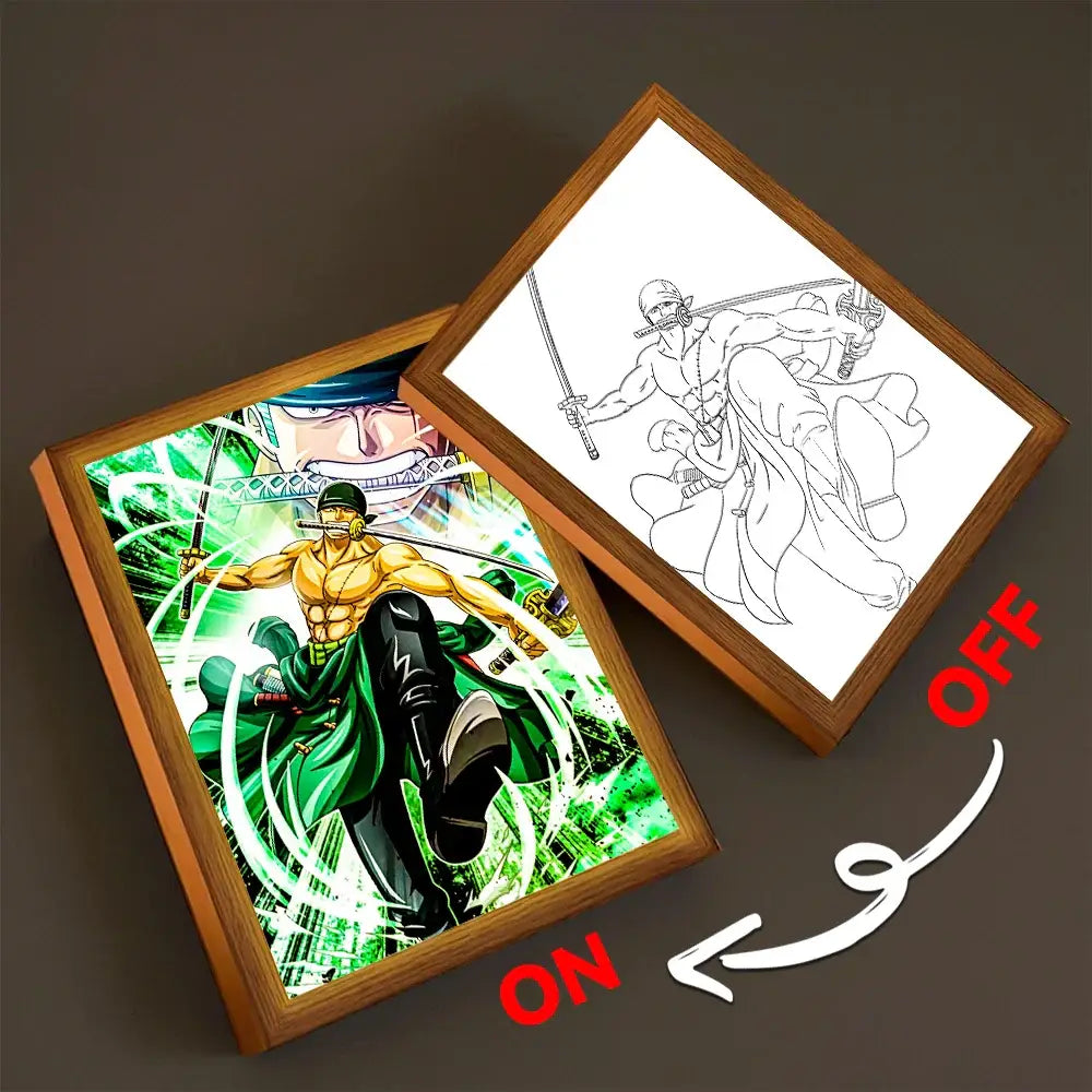 One Piece Luffy Zoro LED Light Painting – Moon Lamp