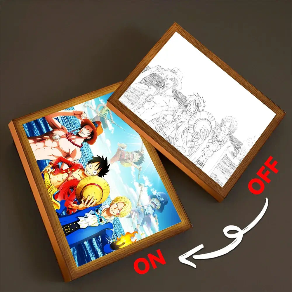 One Piece Luffy Zoro LED Light Painting – Moon Lamp