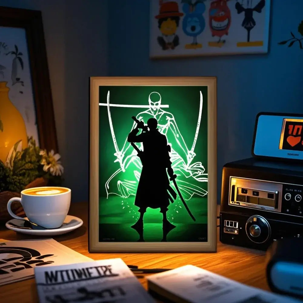 One Piece Luffy Zoro LED Light Painting – Moon Lamp