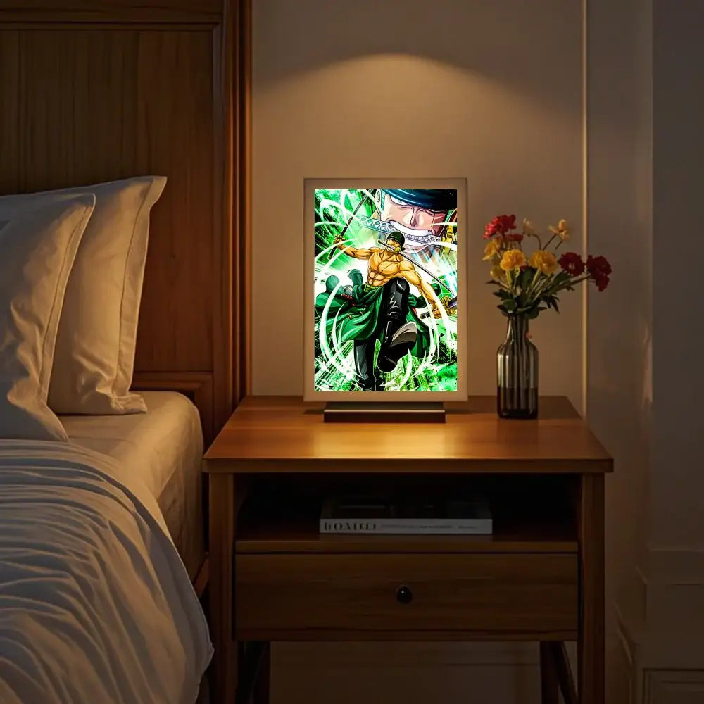 One Piece Luffy Zoro LED Light Painting – Moon Lamp