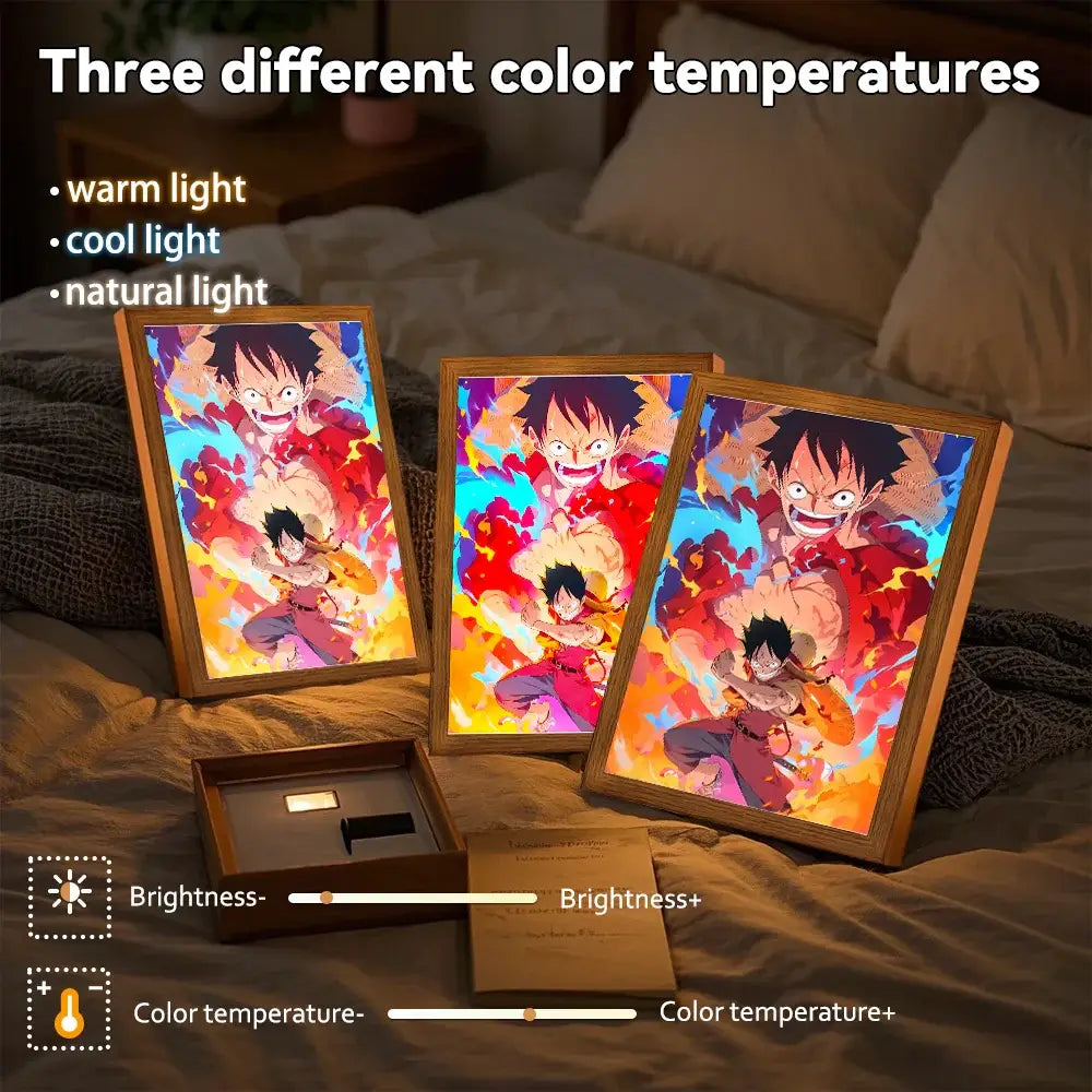 One Piece Luffy Zoro LED Light Painting – Moon Lamp
