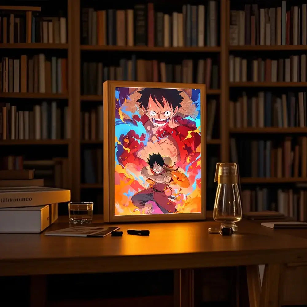 One Piece Luffy Zoro LED Light Painting – Moon Lamp