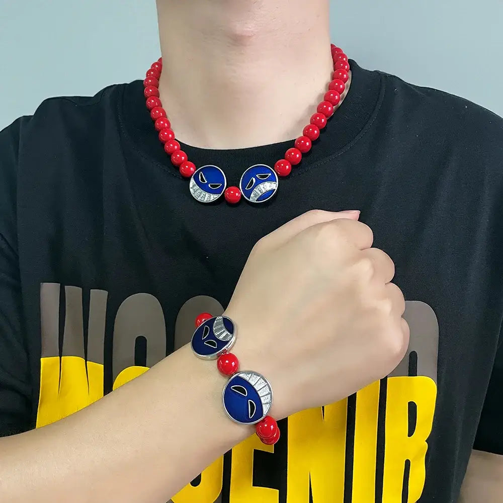 One Piece Portgas D. Ace Beads Bracelet – Red Anime Jewelry