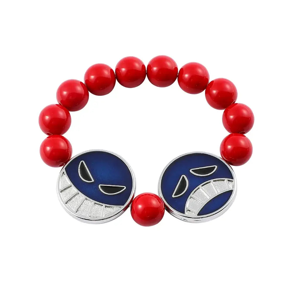 One Piece Portgas D. Ace Beads Bracelet – Red Anime Jewelry