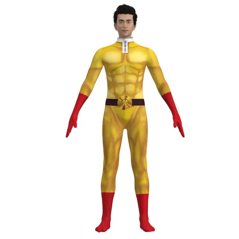 One Punch Man Saitama Cosplay Bodysuit – With Cloak
