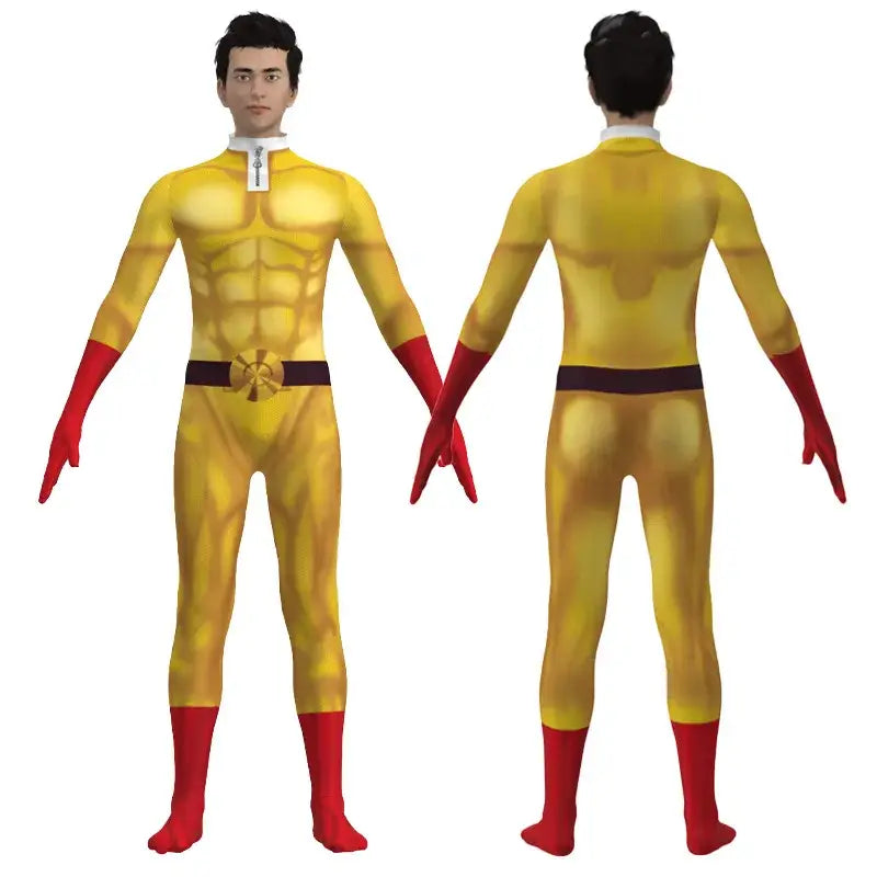 One Punch Man Saitama Cosplay Bodysuit – With Cloak