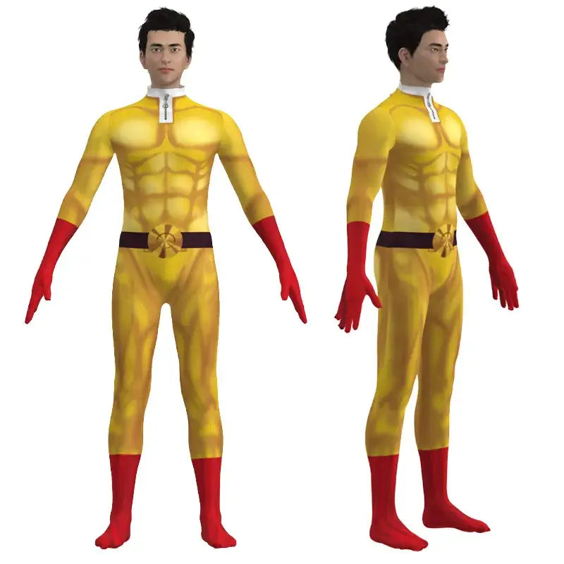 One Punch Man Saitama Cosplay Bodysuit – With Cloak