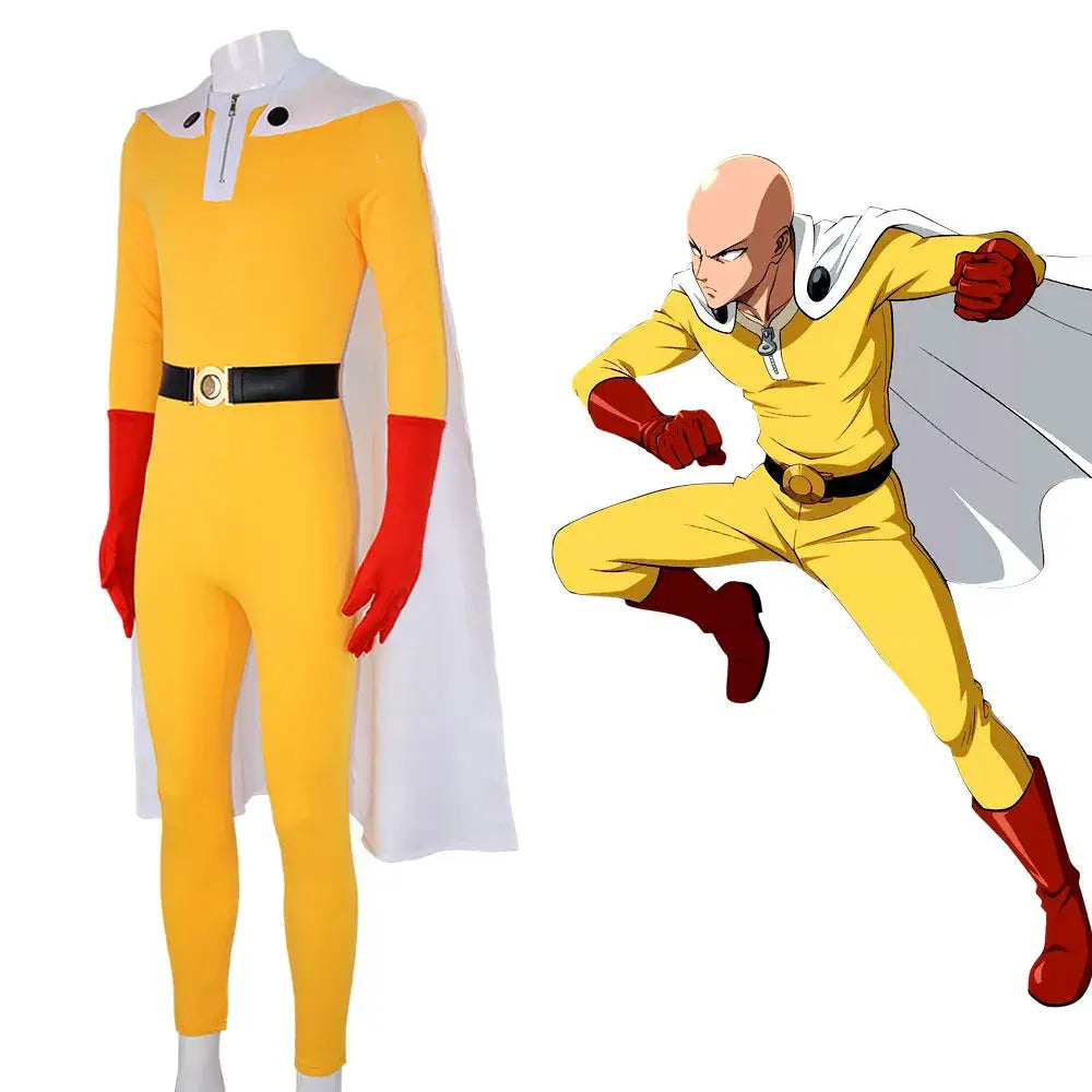 One Punch Man Saitama Cosplay Suit – Full Set with Cloak
