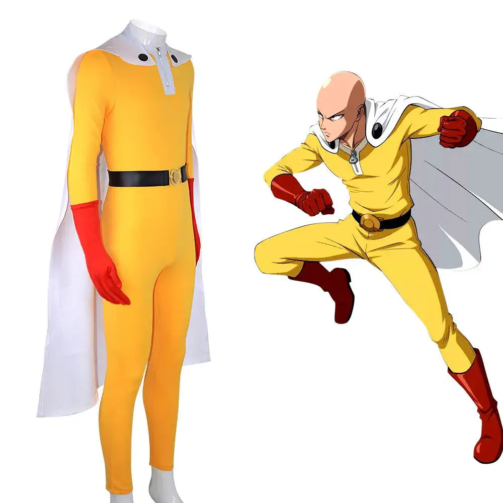 One Punch Man Saitama Cosplay Suit – Full Set with Cloak