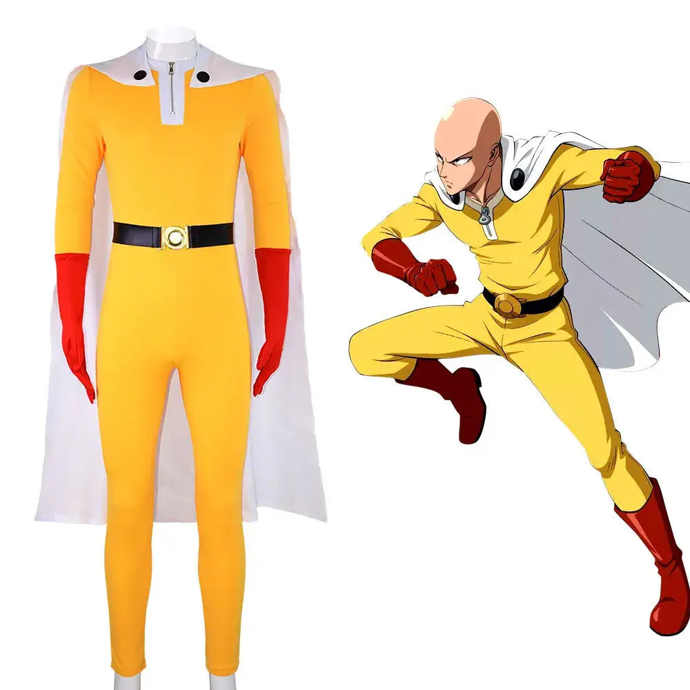 One Punch Man Saitama Cosplay Suit – Full Set with Cloak