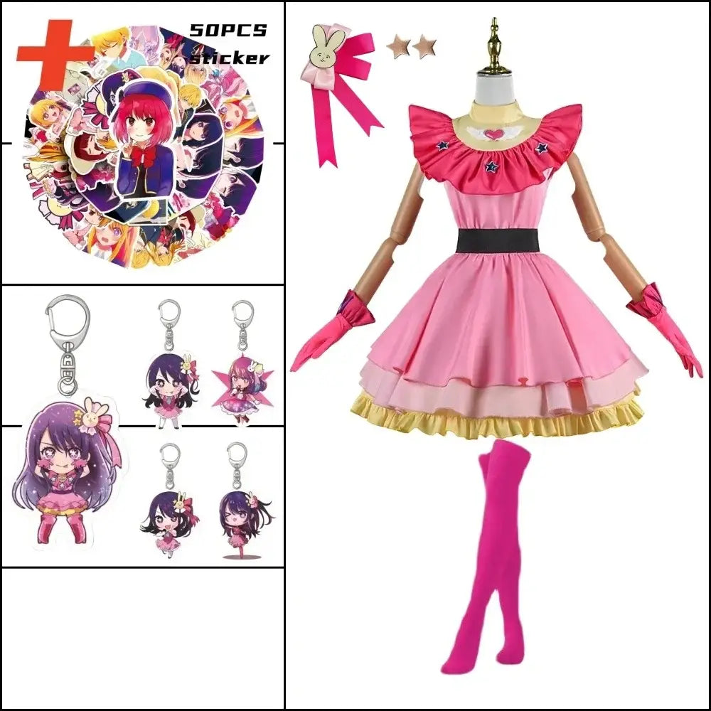 Oshi No Ko Ai Hoshino Cosplay Dress – Pink Lolita Skirt