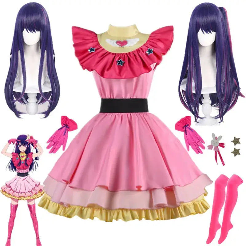 Oshi No Ko Ai Hoshino Cosplay Dress – Pink Lolita Skirt