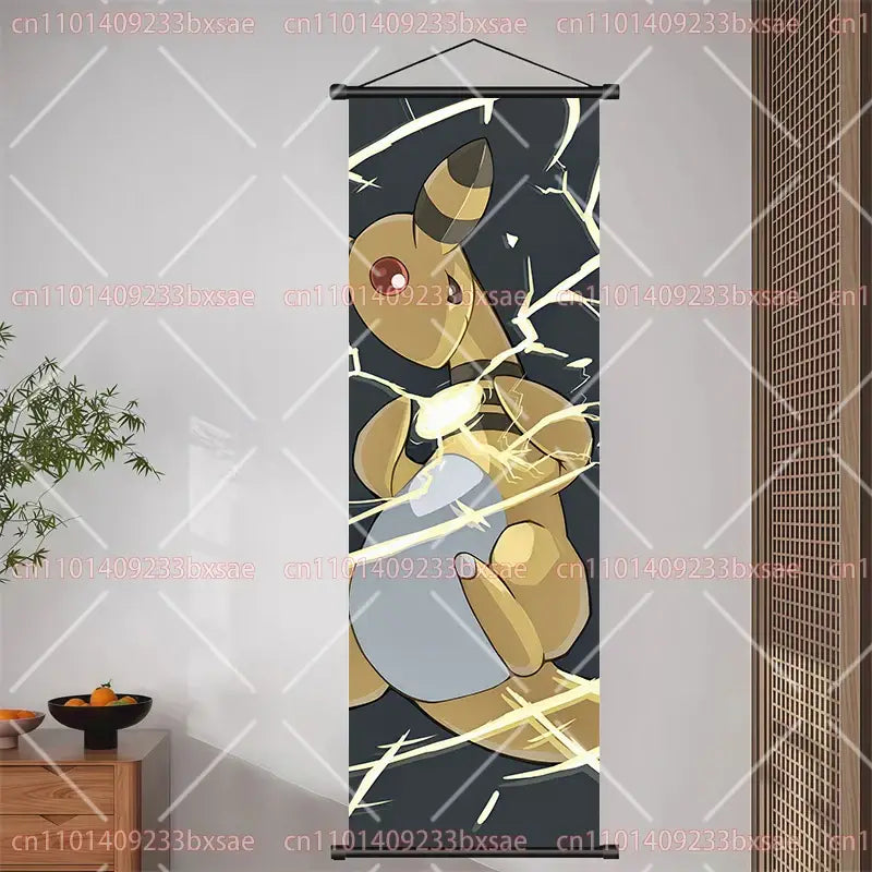 Pokemon Pikachu Eevee Charizard Scroll Painting – Wall Decor