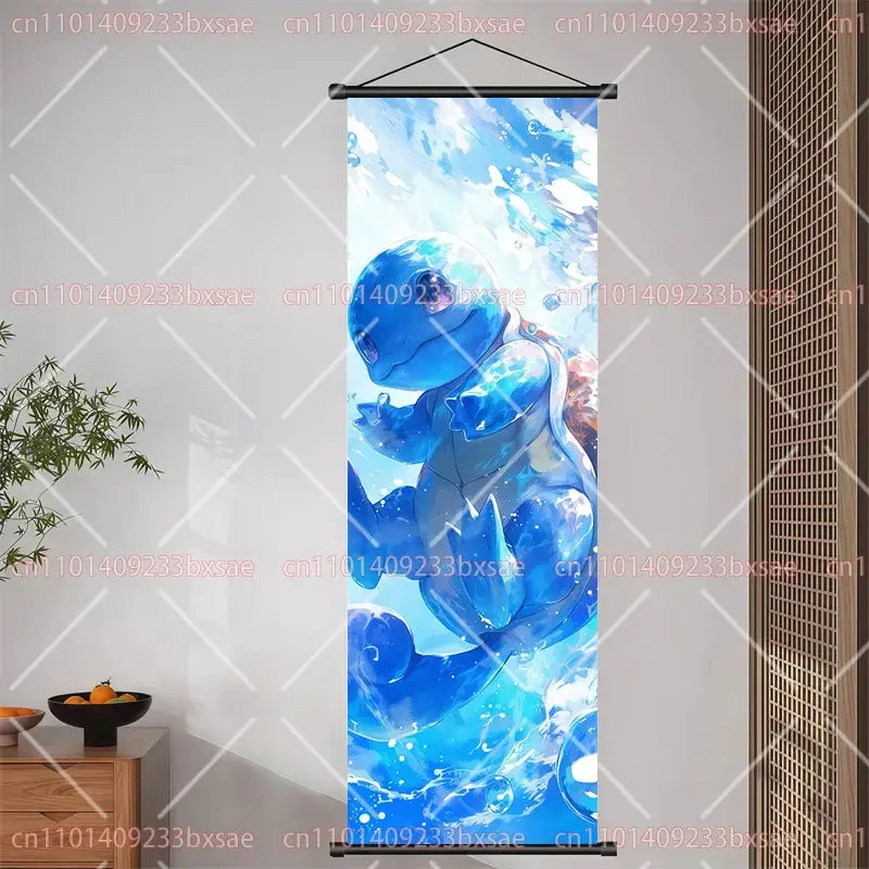 Pokemon Pikachu Eevee Charizard Scroll Painting – Wall Decor