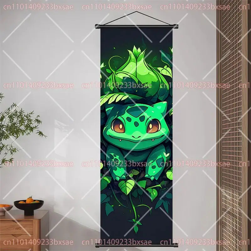 Pokemon Pikachu Eevee Charizard Scroll Painting – Wall Decor
