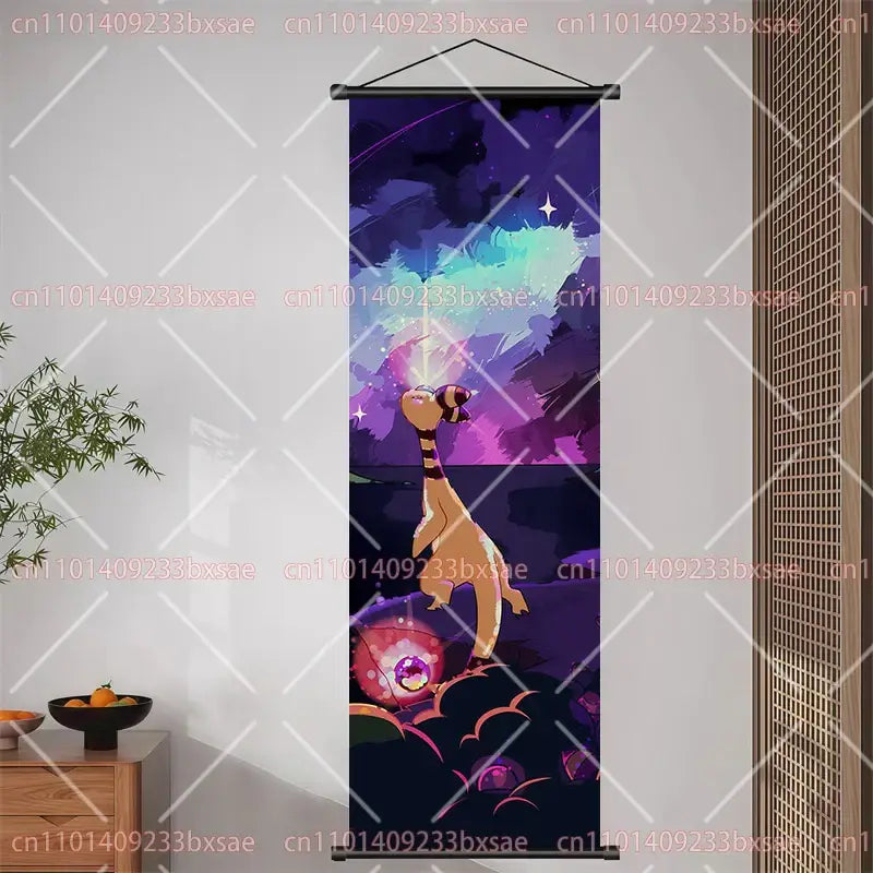 Pokemon Pikachu Eevee Charizard Scroll Painting – Wall Decor