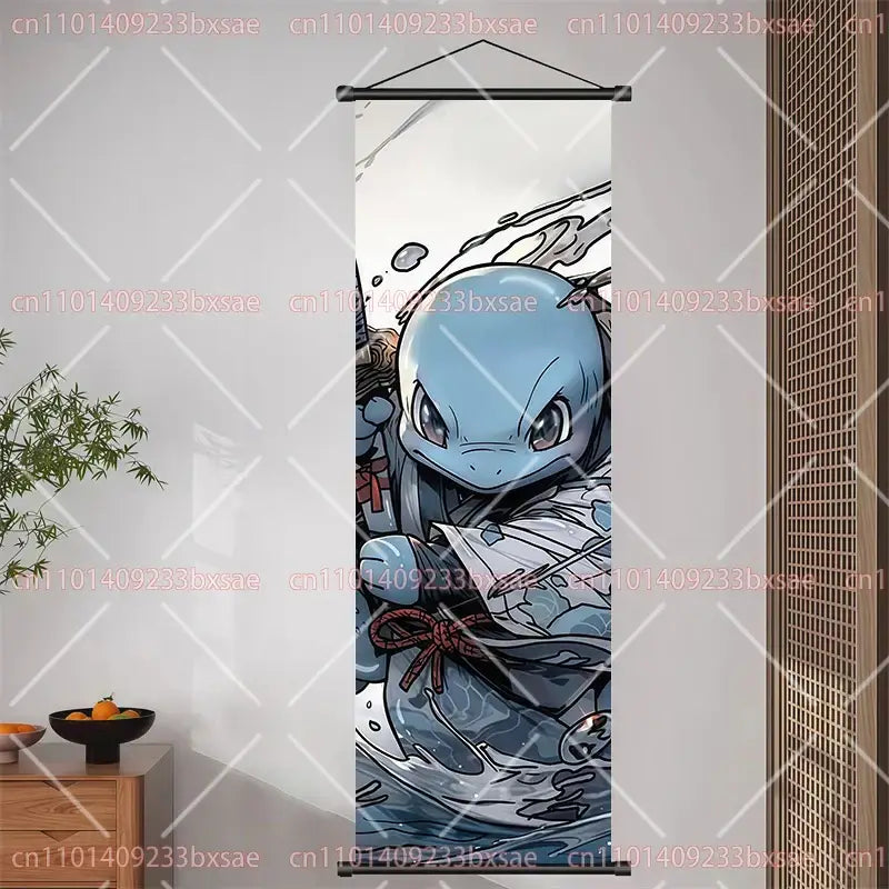 Pokemon Pikachu Eevee Charizard Scroll Painting – Wall Decor