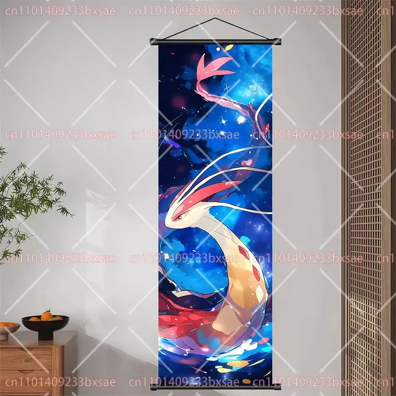 Pokemon Pikachu Eevee Charizard Scroll Painting – Wall Decor