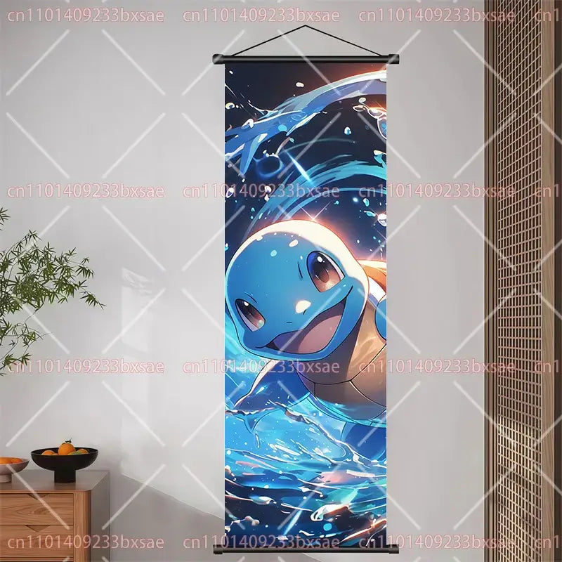 Pokemon Pikachu Eevee Charizard Scroll Painting – Wall Decor