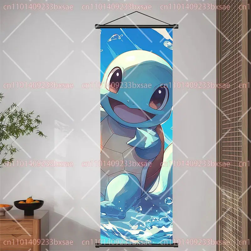 Pokemon Pikachu Eevee Charizard Scroll Painting – Wall Decor
