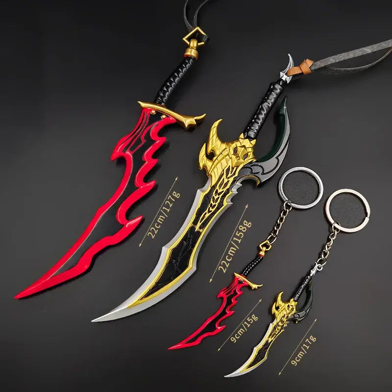 Solo Leveling Knight Killer Fangs Sword – 22cm Metal Keychain