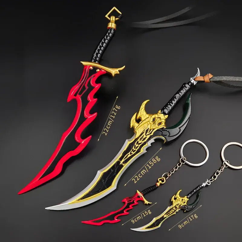 Solo Leveling Knight Killer Fangs Sword – 22cm Metal Keychain