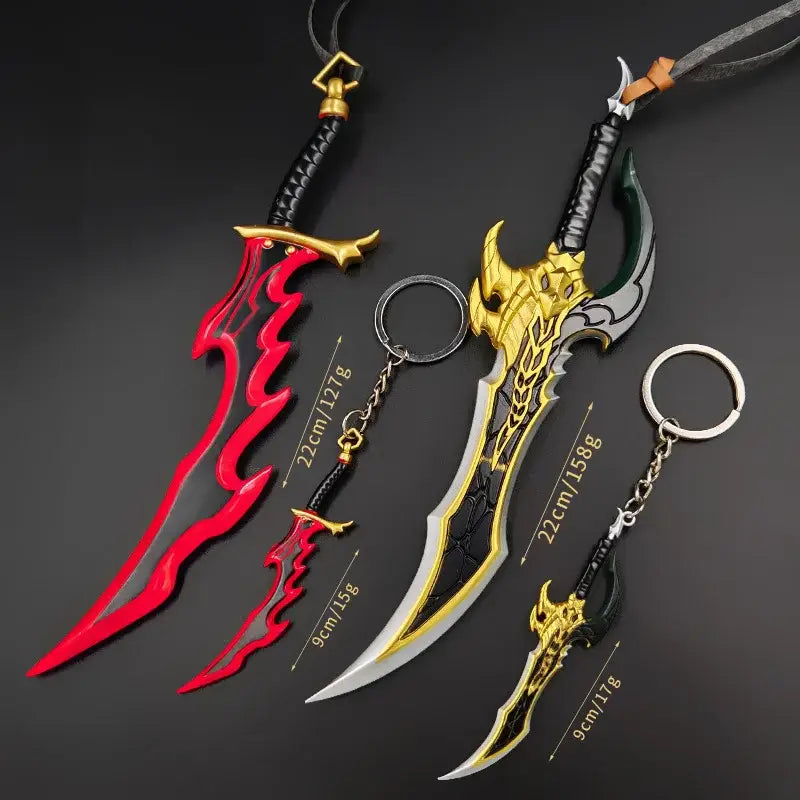 Solo Leveling Knight Killer Fangs Sword – 22cm Metal Keychain