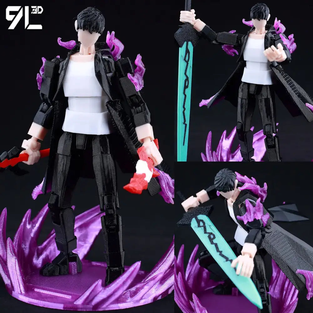Solo Leveling Sung Jin-Woo Action Figure – 3D Printed Movable Dummy 13