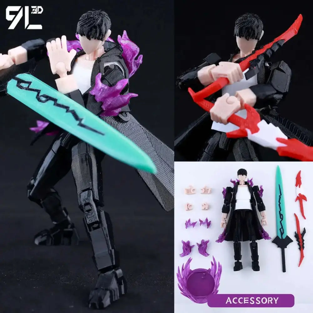 Solo Leveling Sung Jin-Woo Action Figure – 3D Printed Movable Dummy 13