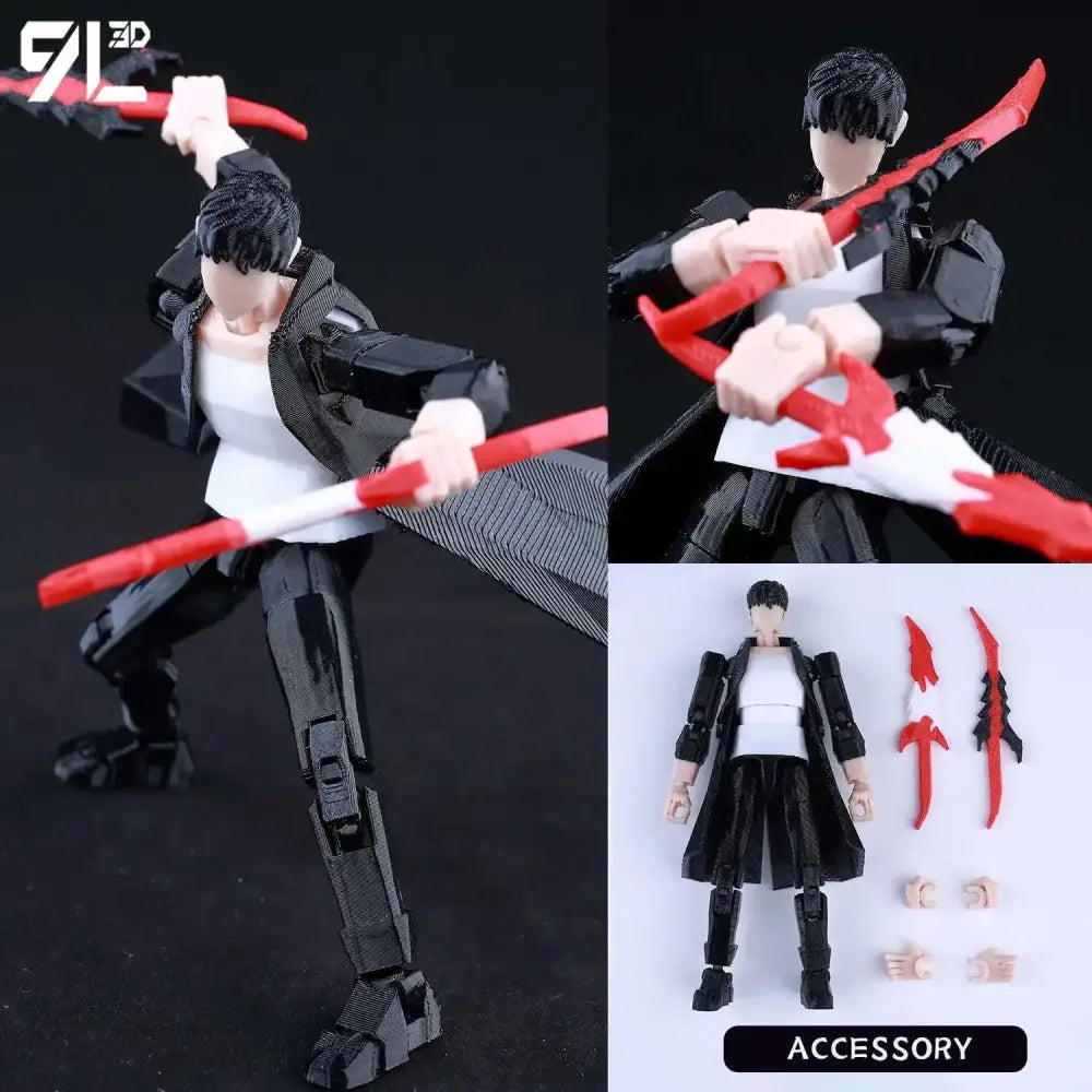 Solo Leveling Sung Jin-Woo Action Figure – 3D Printed Movable Dummy 13