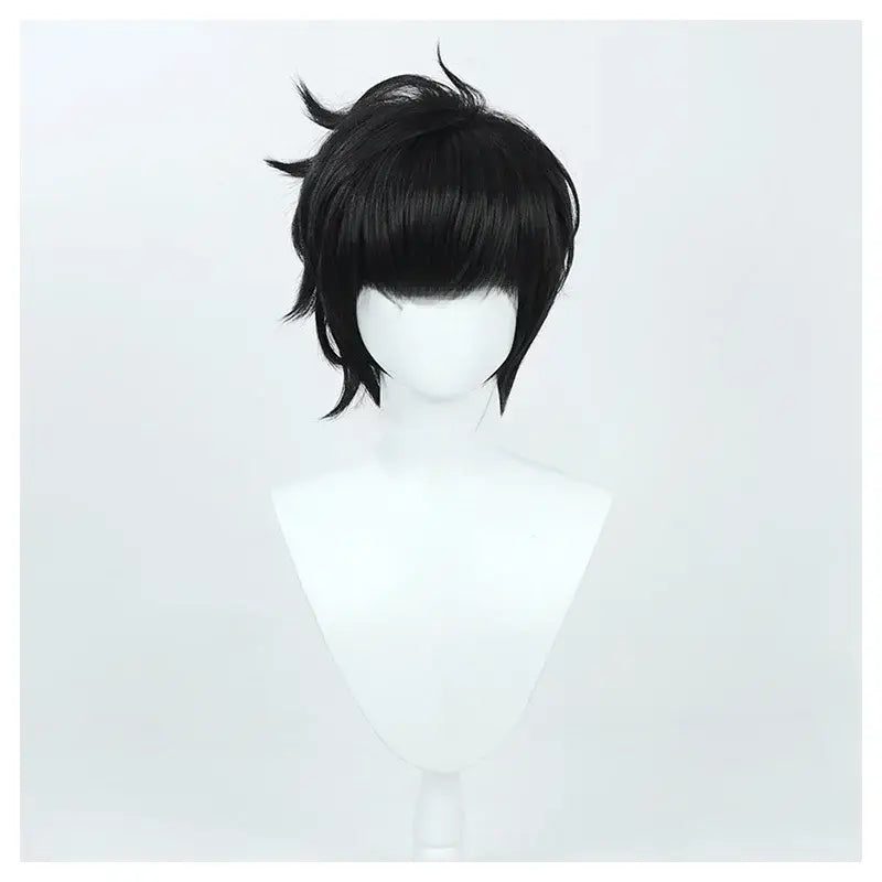 Solo Leveling Sung Jinwoo Cosplay Wig – Short Black Synthetic