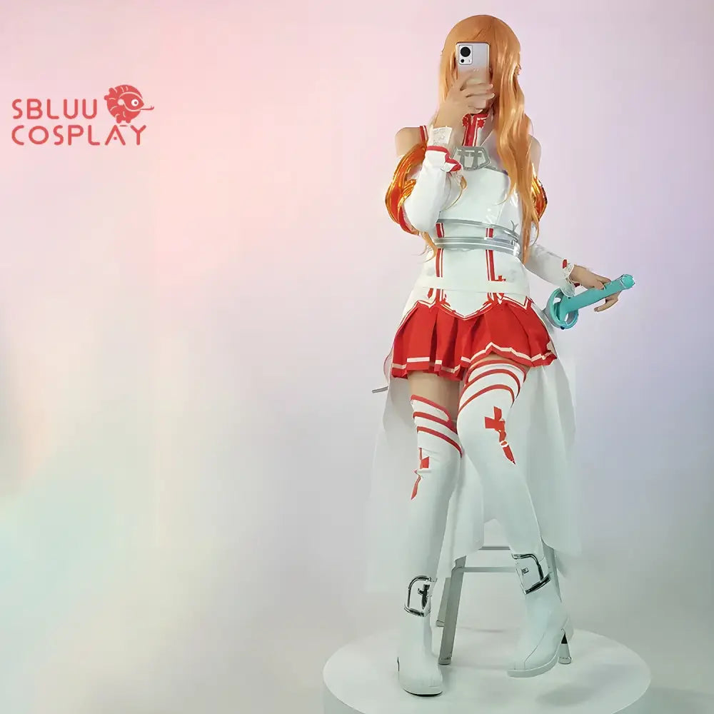 Sword Art Online Asuna Cosplay Costume – Halloween Outfit