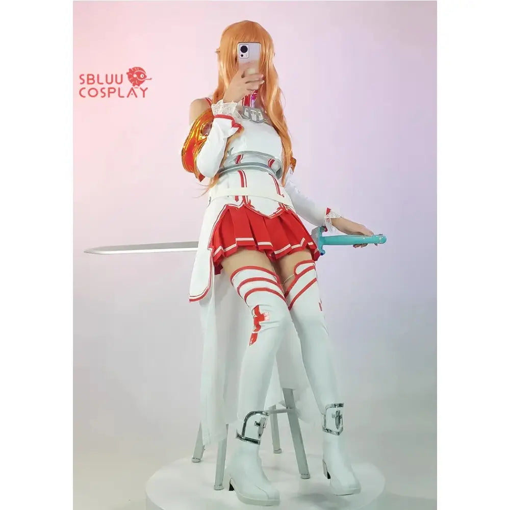 Sword Art Online Asuna Cosplay Costume – Halloween Outfit