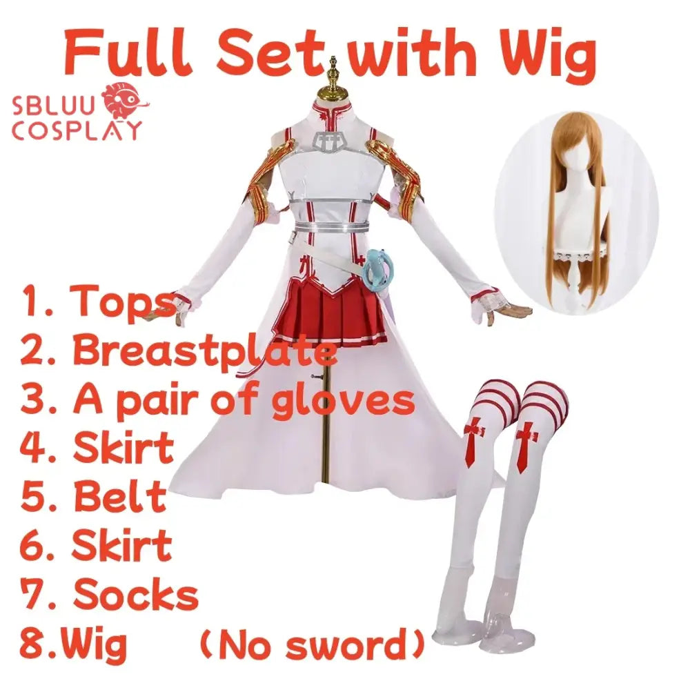 Sword Art Online Asuna Cosplay Costume – Halloween Outfit