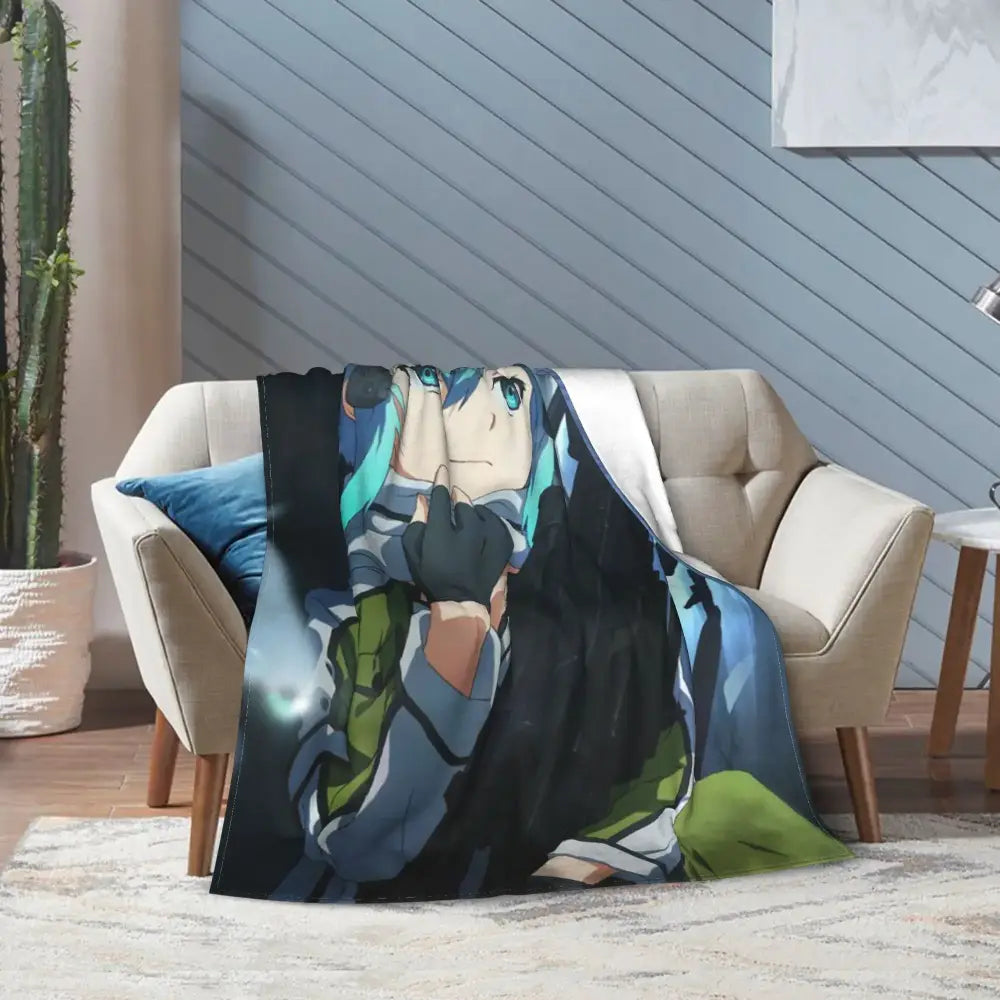 Sword Art Online Kirito Asuna Throw Blanket – Soft Fleece
