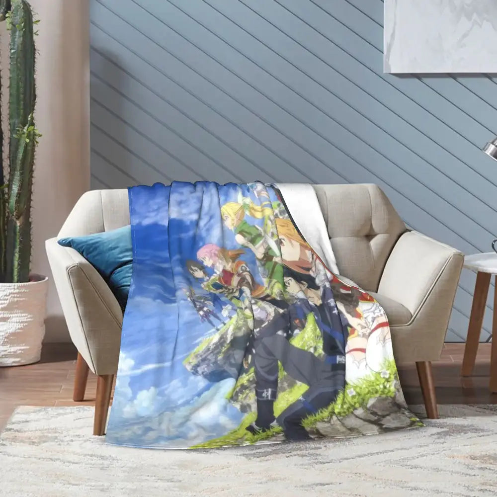 Sword Art Online Kirito Asuna Throw Blanket – Soft Fleece