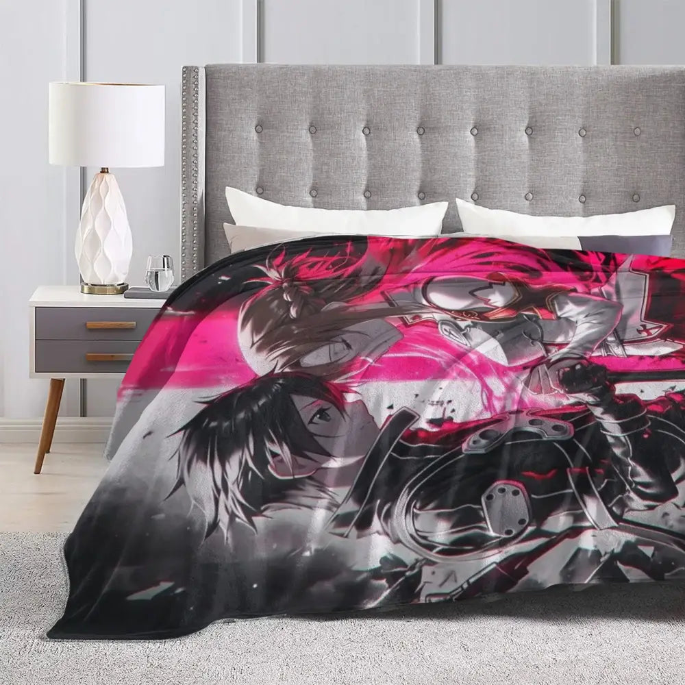 Sword Art Online Kirito Asuna Throw Blanket – Soft Fleece