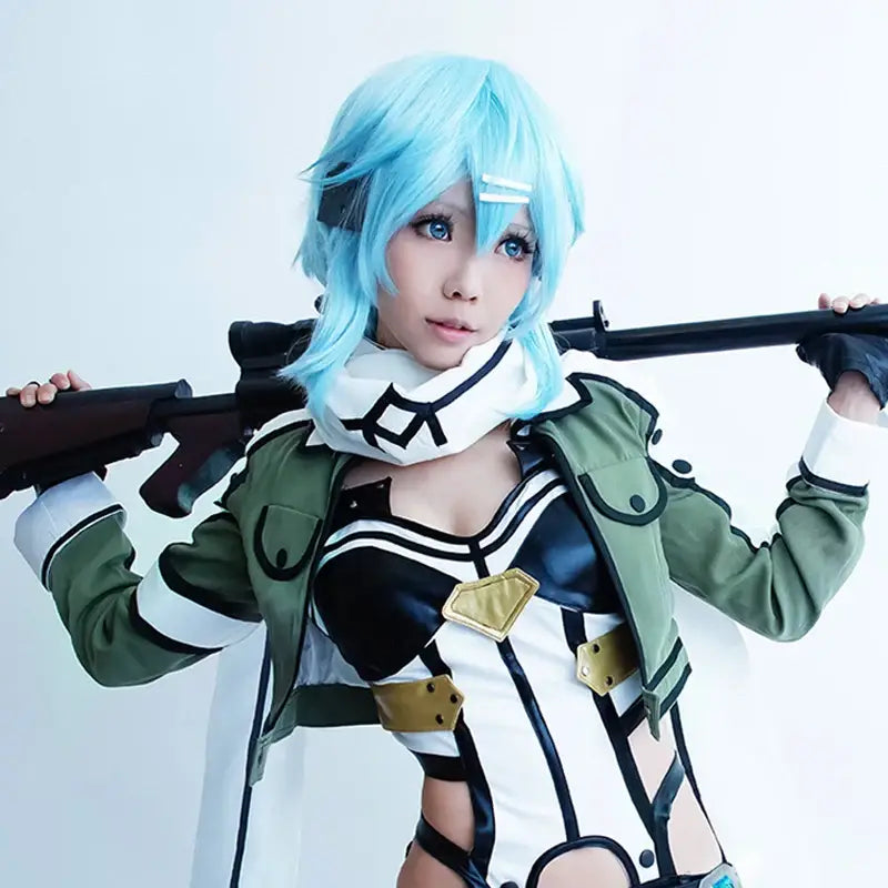 Sword Art Online Sinon Short Cosplay Wig – Ice Blue
